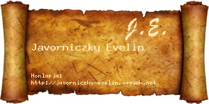 Javorniczky Evelin névjegykártya